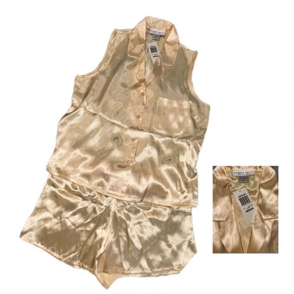 Morgan Taylor Intimates NWT VINTAGE Sleeveless 2-Piece Light Yellow Short Set‎ - Picture 1 of 2